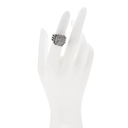 David Yurman Sterling Silver Diamond 16mm Wheaton Ring 50 5.5 2 of 5