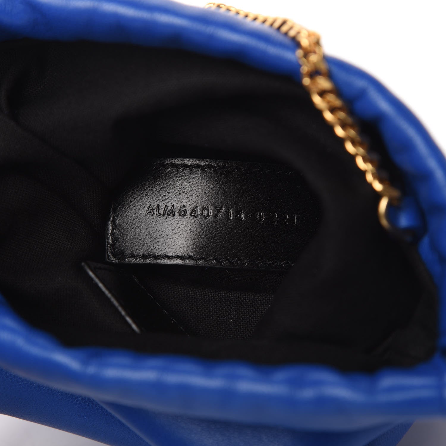 Saint Laurent Lambskin Paris Drawstring Pouch Bleu Majorelle 9 of 11