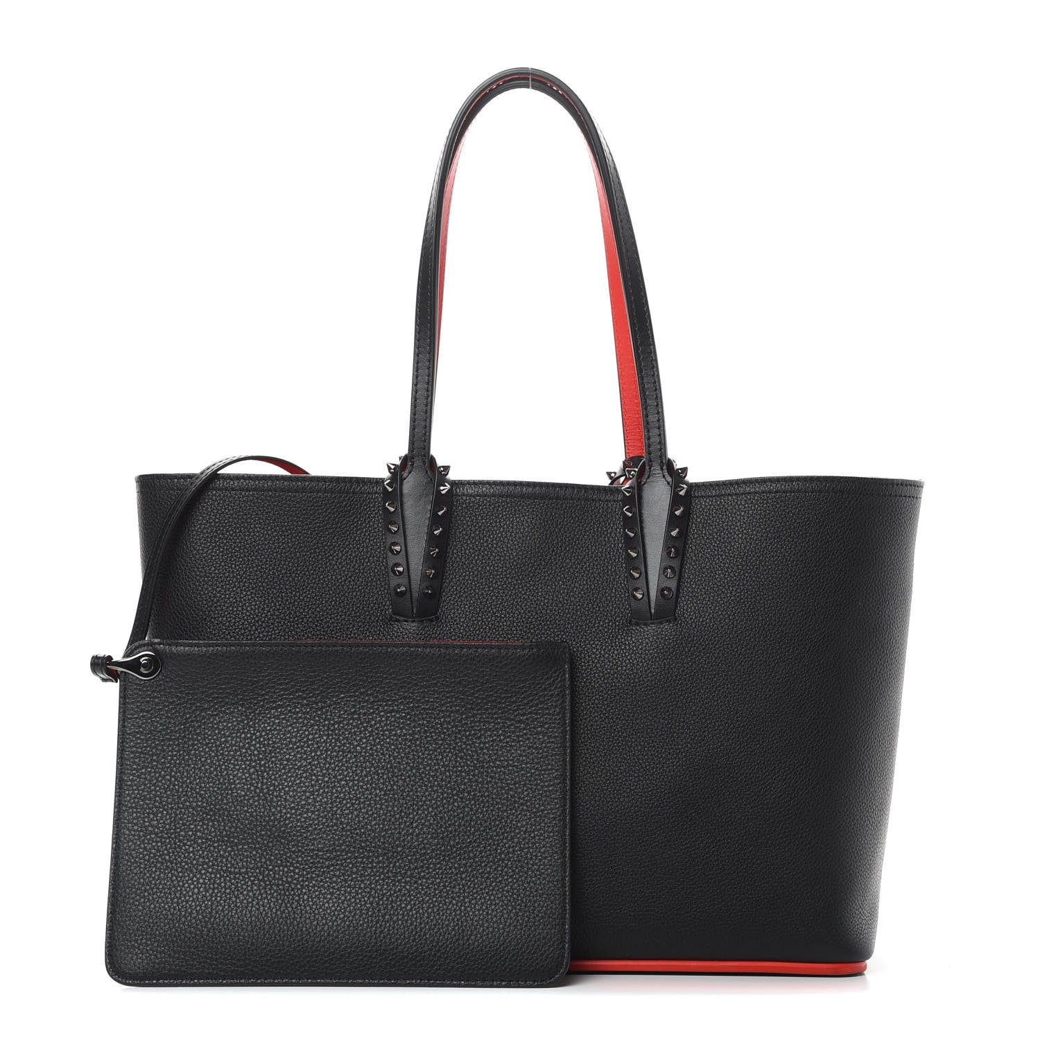 Christian Louboutin Calfskin Spikes Small East West Cabata Tote Black 1 of 16