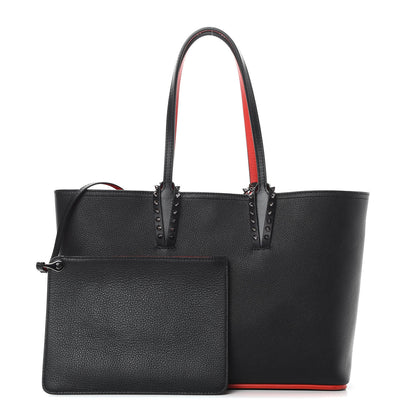Christian Louboutin Calfskin Spikes Small East West Cabata Tote Black 1 of 16