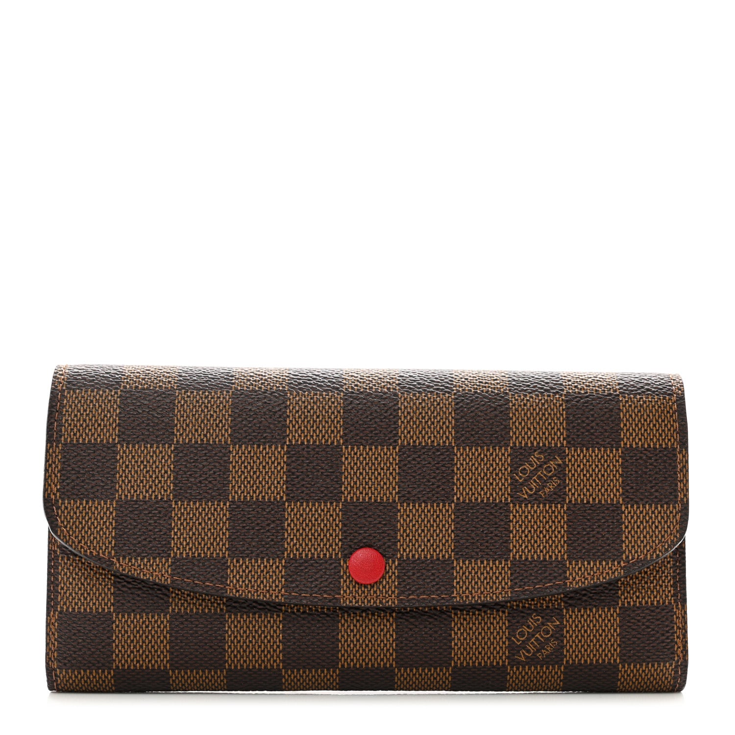 Louis Vuitton Damier Ebene Emilie Wallet Red 1 of 7