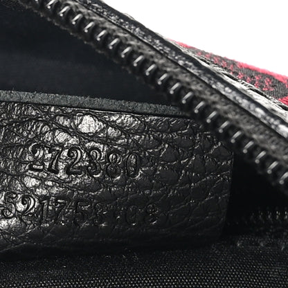 Gucci Denim Monogram Large Half Moon Hobo Red 7 of 10
