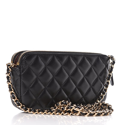 Chanel Lambskin Quilted Small Clutch With Chain Black 3 of 17