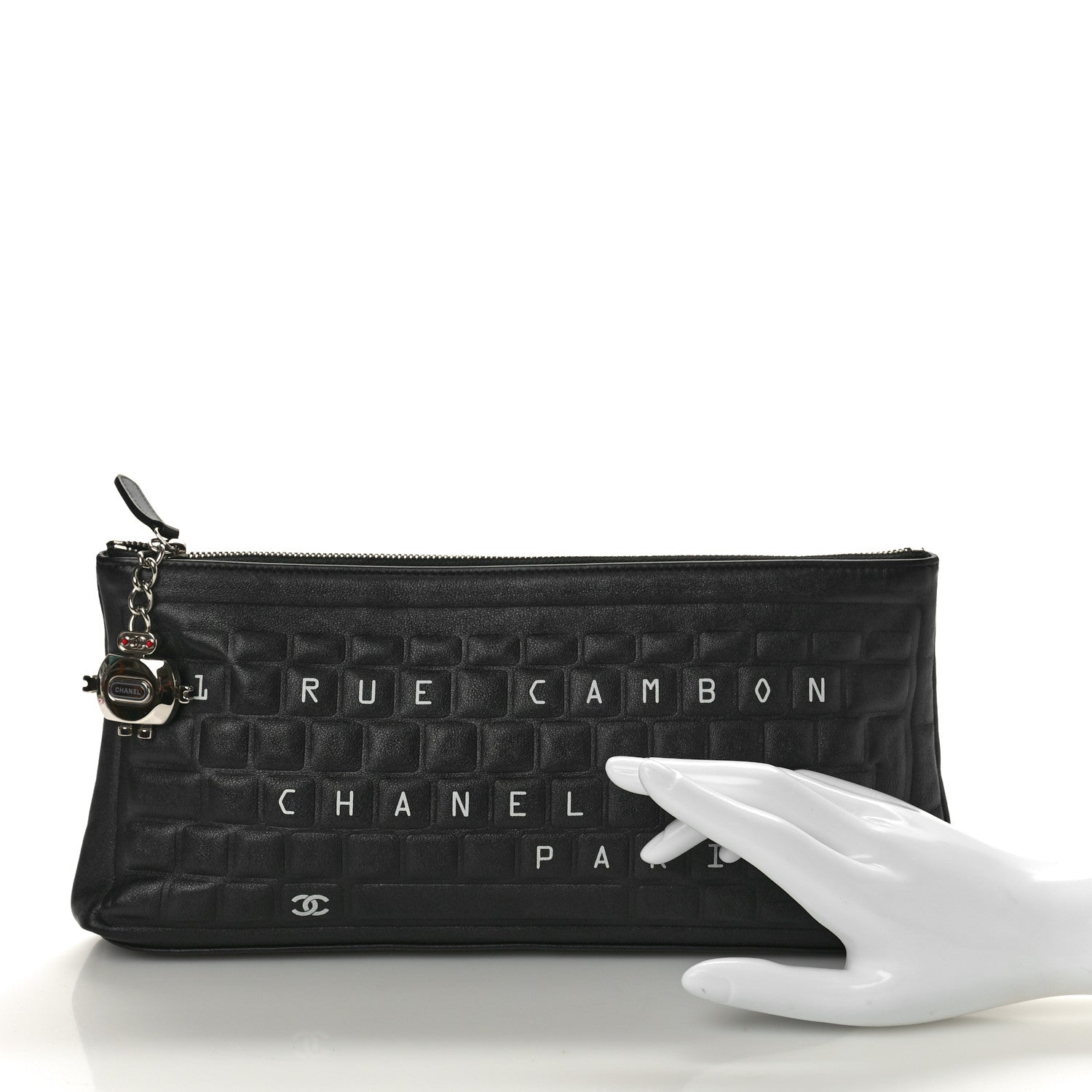 Chanel Metallic Calfskin Keyboard Pouch Black 2 of 8