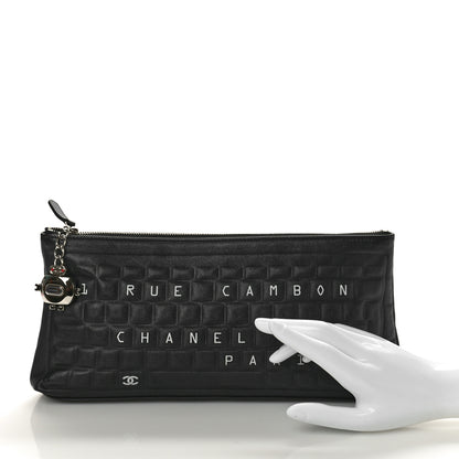 Chanel Metallic Calfskin Keyboard Pouch Black 2 of 8