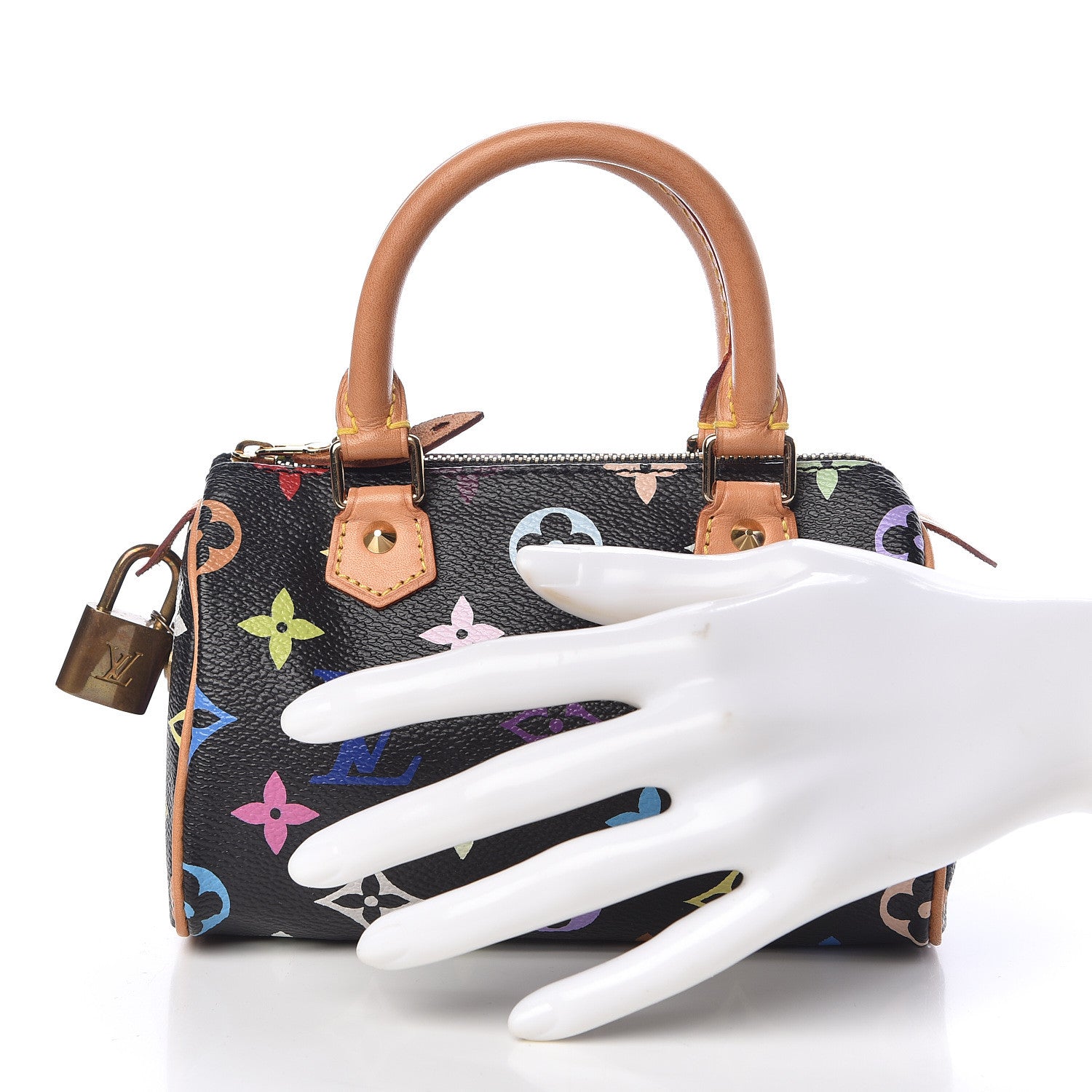 Louis Vuitton Monogram Multicolor Mini Sac HL Speedy Black 2 of 8