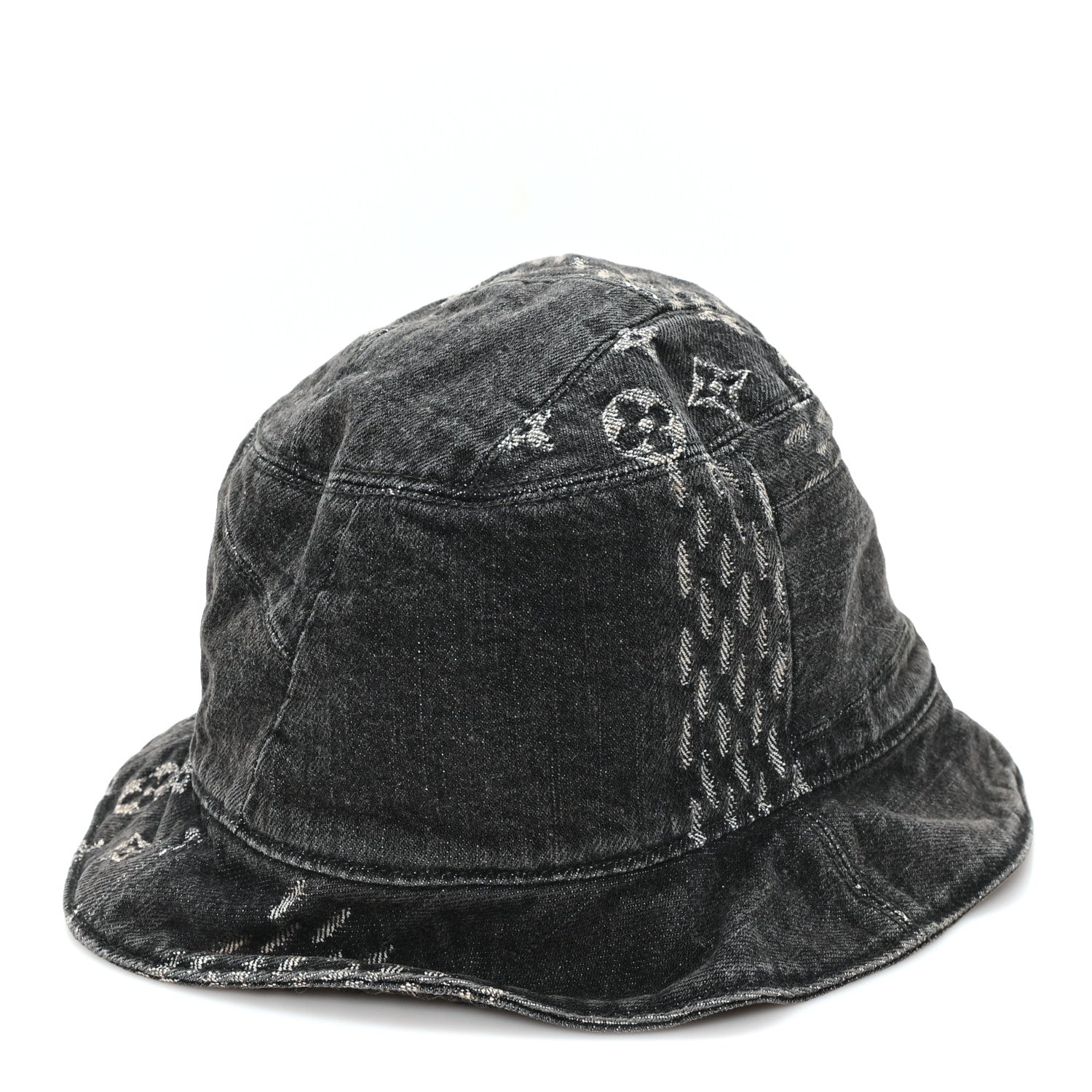 Louis Vuitton x NIGO Monogram Giant Denim Giant Damier Wave Sun Hat 60 Gray 3 of 8
