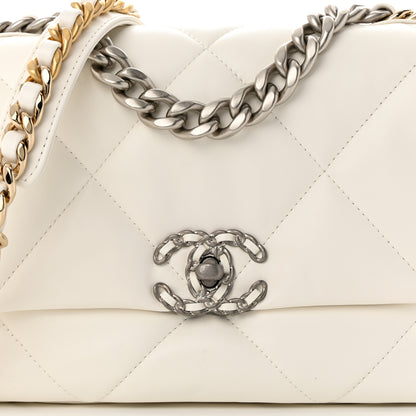 Chanel Lambskin Quilted Medium Chanel 19 Flap White 8 of 11