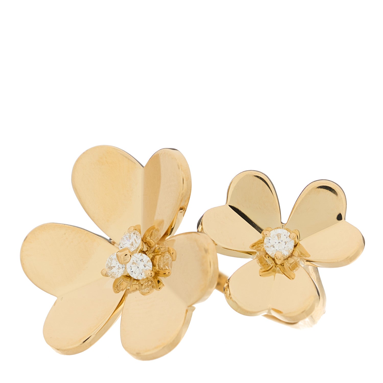 Van Cleef & Arpels 18K Yellow Gold Diamond Frivole Between The Finger Ring 52 6 1 of 5