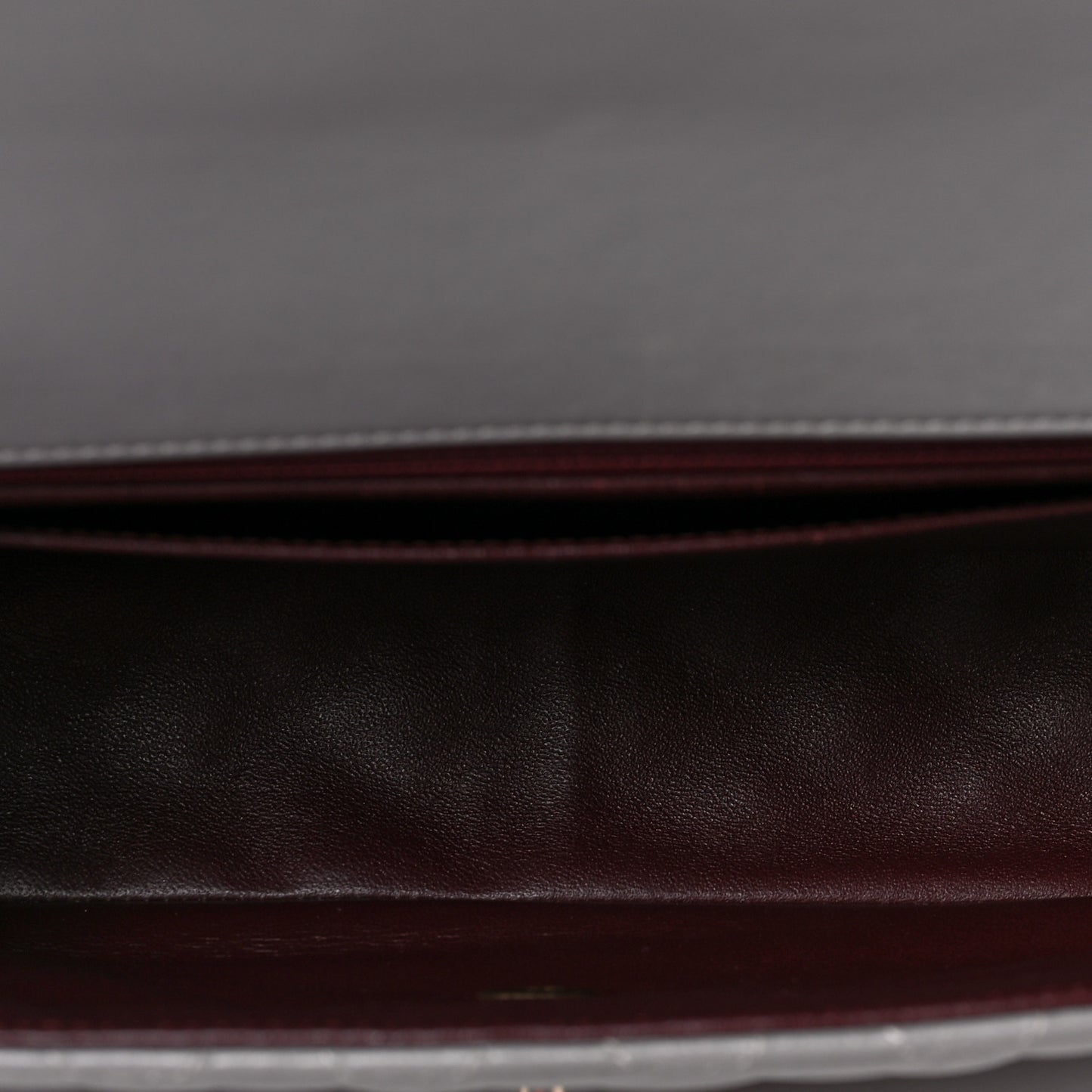 Lambskin Quilted Medium Two Tone Day Flap Grey Burgundy