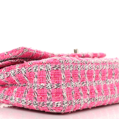Chanel Tweed Quilted Medium Double Flap Hot Pink 9 of 11