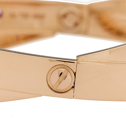 Cartier 18K Pink Gold Diamond Pink Sapphire Double LOVE Bracelet 16 8 of 8