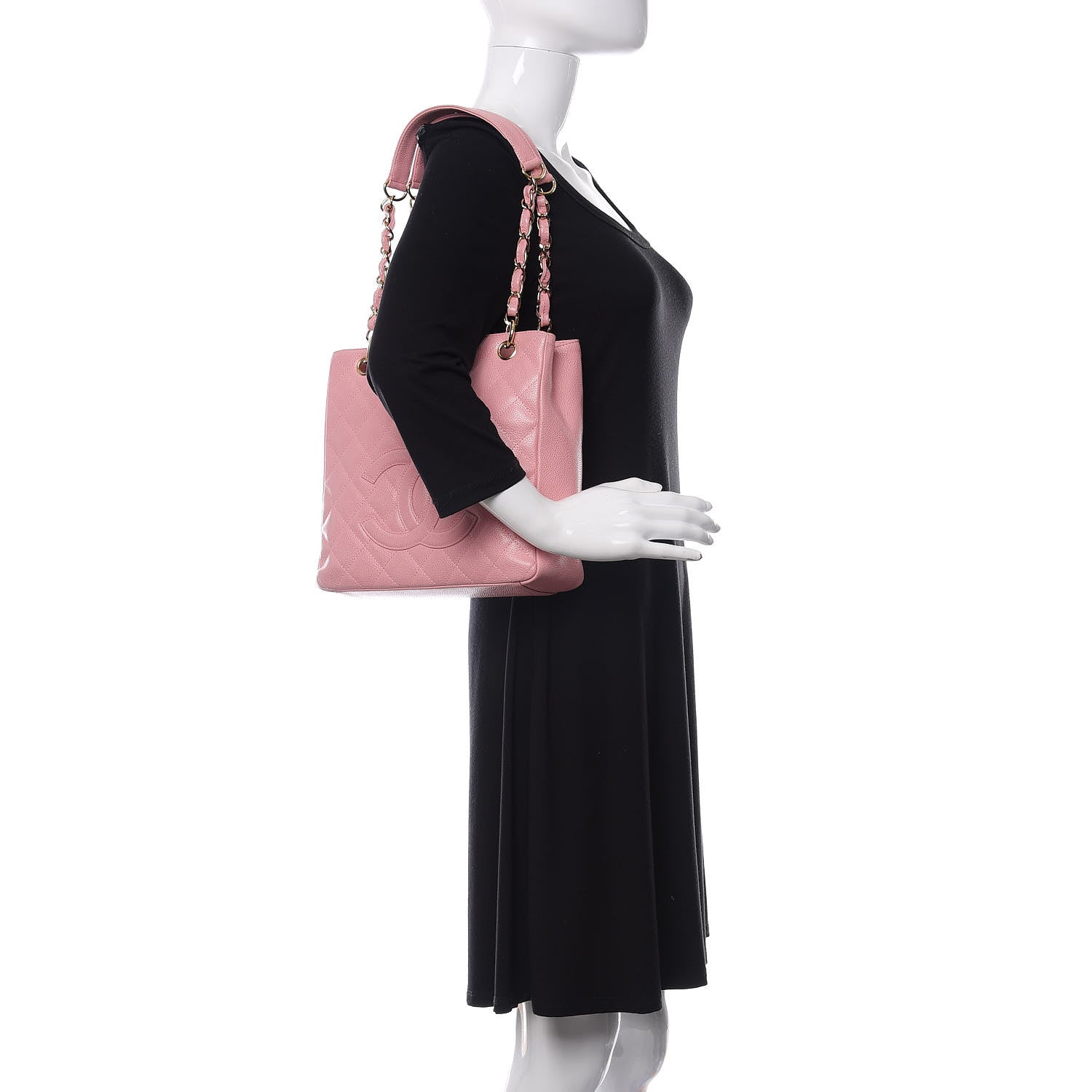 Chanel Caviar Quilted Petit Shopping Tote PST Pink 2 of 10