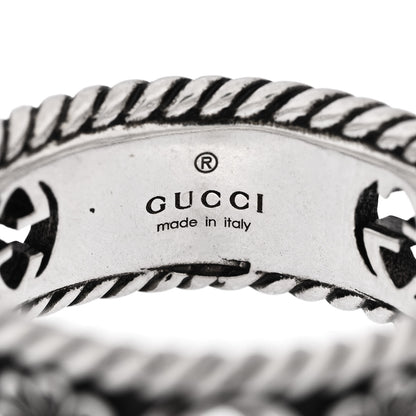 Gucci Sterling Silver Interlocking G Flower Ring 56 7.5 8 of 13
