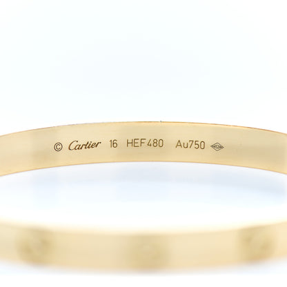 Cartier 18K Yellow Gold LOVE Bracelet 16 4 of 5