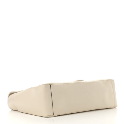 Gucci Calfskin Matelasse Maxi GG Marmont Top Handle Shoulder Bag Mystic White 4 of 12