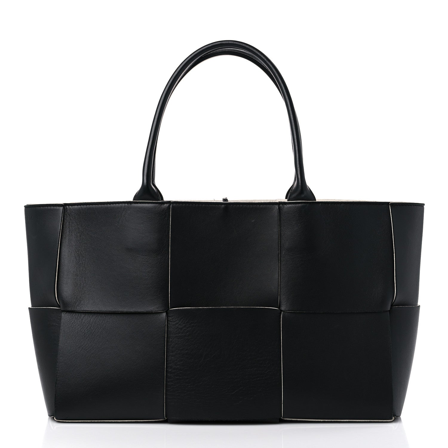 Bottega Veneta Nappa Maxi Intrecciato Arco Tote Black White 3 of 16