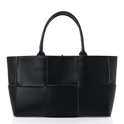 Bottega Veneta Nappa Maxi Intrecciato Arco Tote Black White 3 of 16