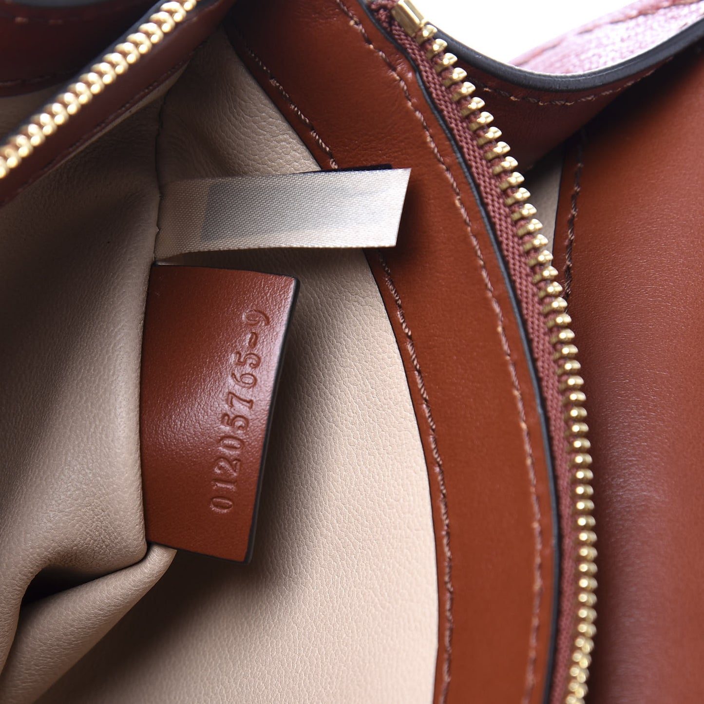 Shiny Goatskin Calfskin Aby Chain Shoulder Bag Sepia Brown