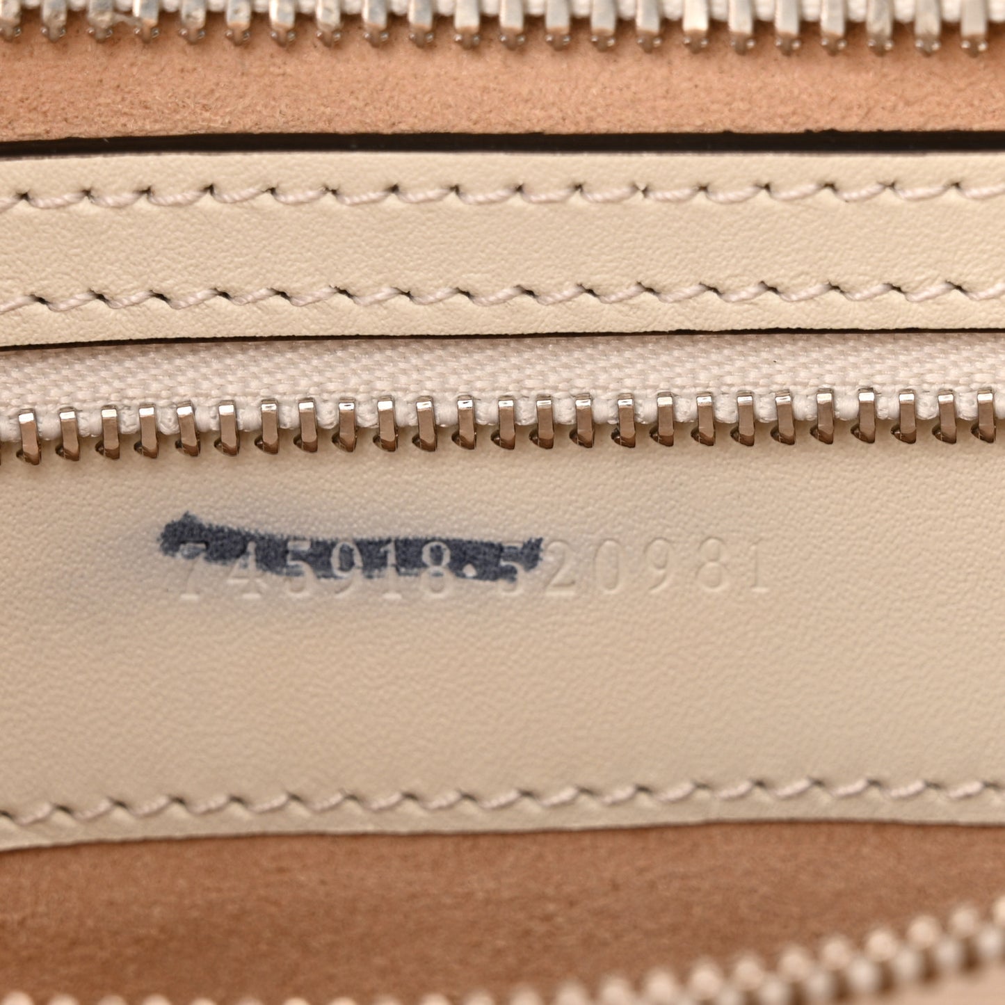 Senna Calfskin Petite GG Small Tote Mystic White