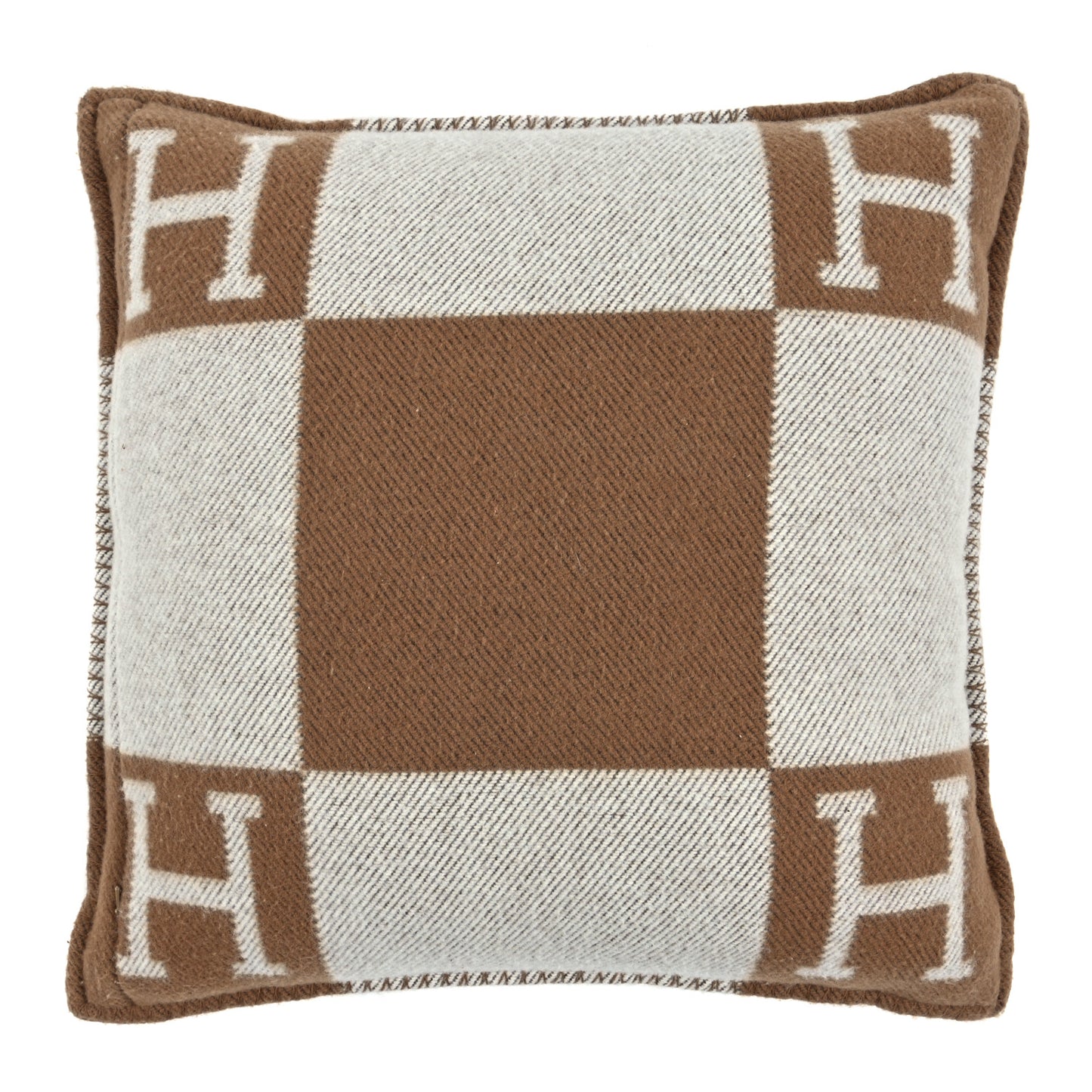 Wool Cashmere Avalon Pillow PM Ecru Camel