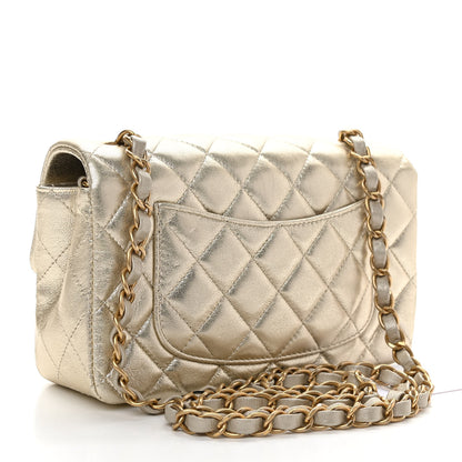 Chanel Metallic Lambskin Quilted Mini Rectangular Flap Gold 2 of 10