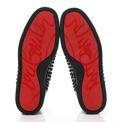 Christian Louboutin Calfskin Mens Louis Spikes Flat Sneakers 44 Black 5 of 9