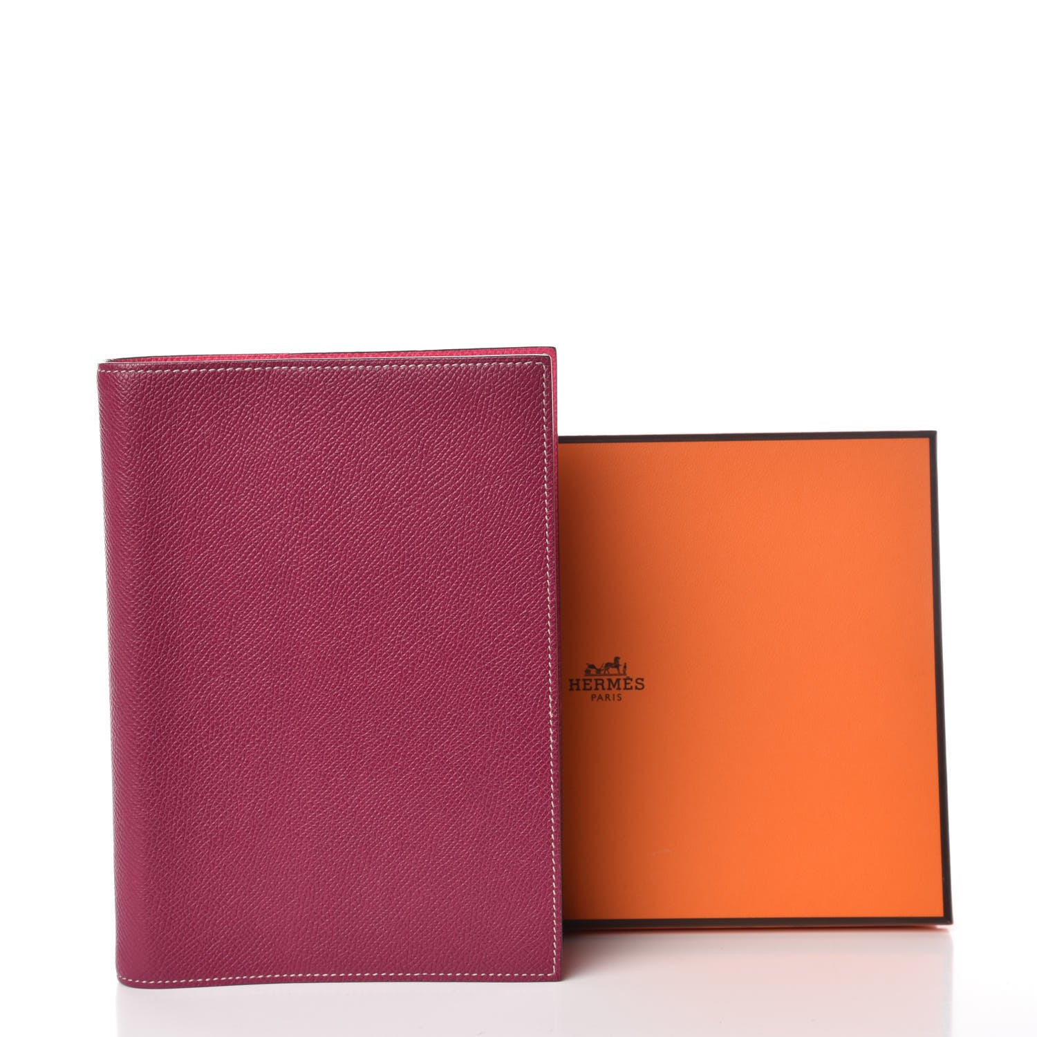 Hermes Epsom Bi-Color Globe Trotter Agenda Cover GM Tosca Rose Tyrien 12 of 12