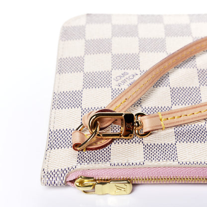Louis Vuitton Damier Azur Neverfull MM GM Pochette Rose Ballerine 12 of 12