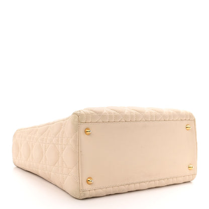 Christian Dior Lambskin Cannage Medium Lady Dior Beige 4 of 22