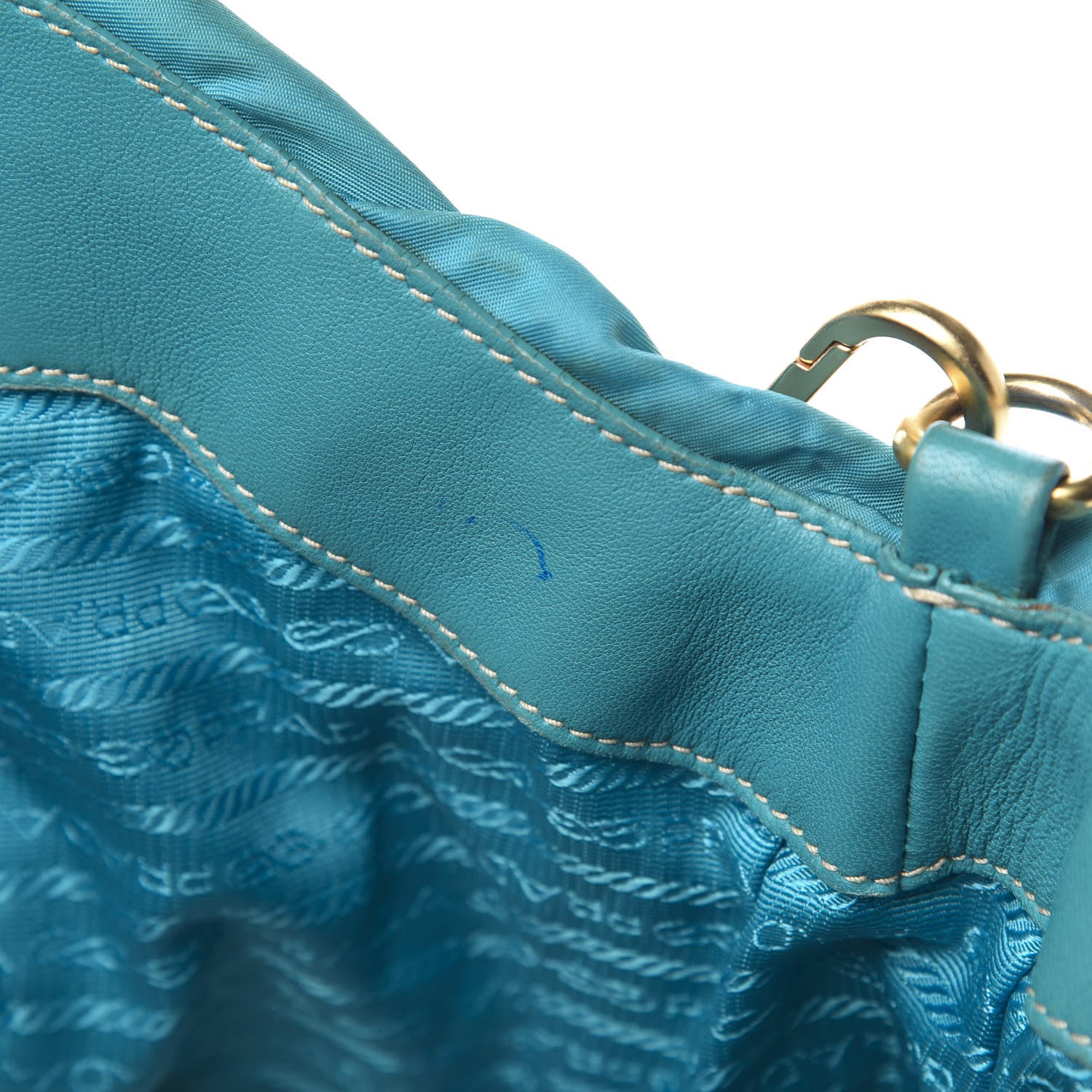 Prada Tessuto Nylon Gaufre Tote Turchese 21 of 24