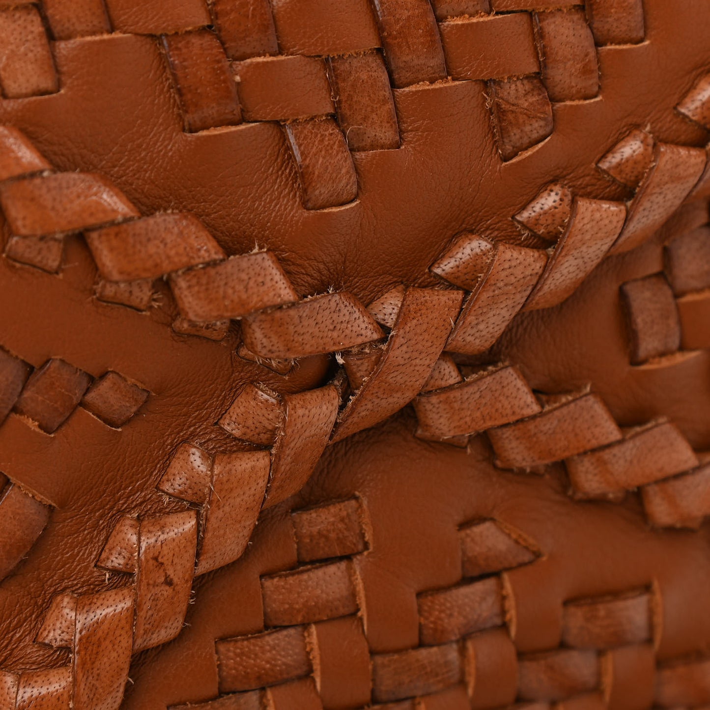 Calfskin Woven Small Puzzle Bag Tan