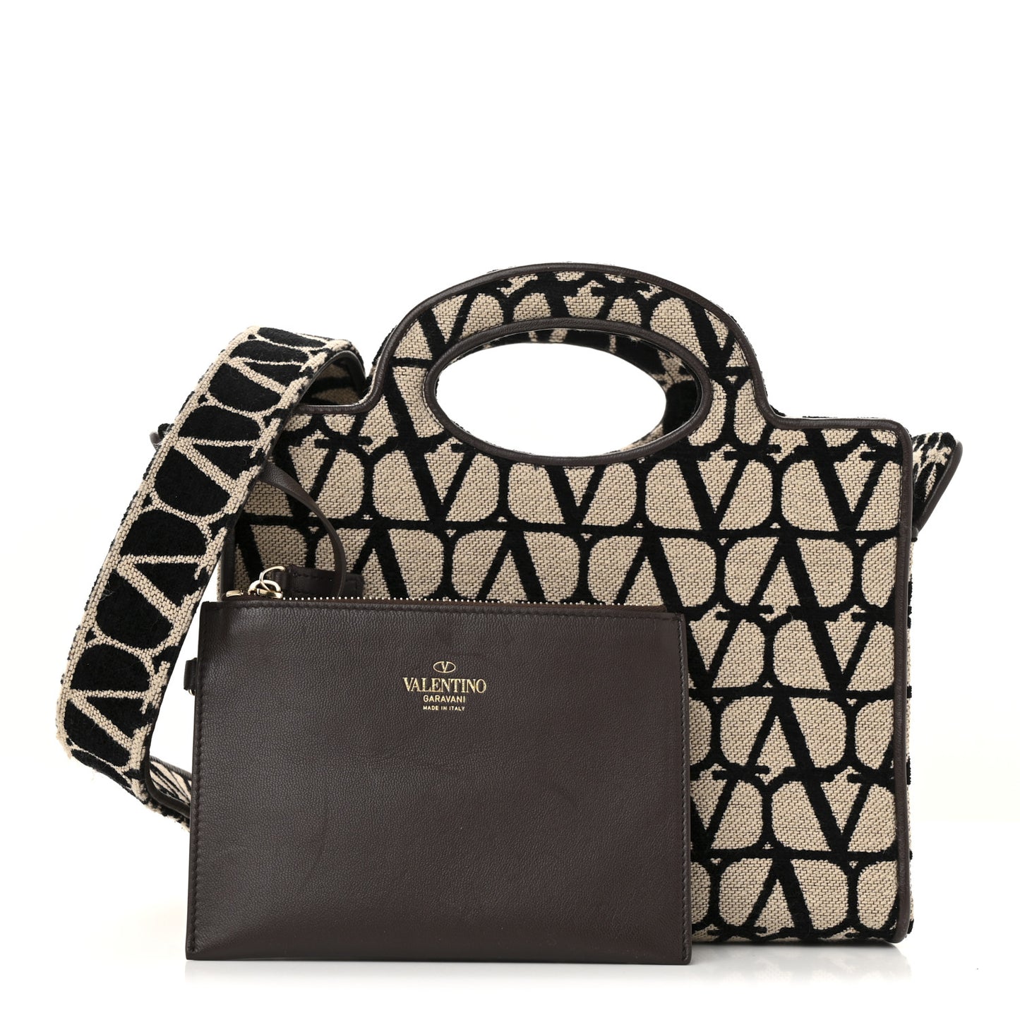 Toile Iconographe Small Le Troisieme Shopping Bag Naturale Black Fondant