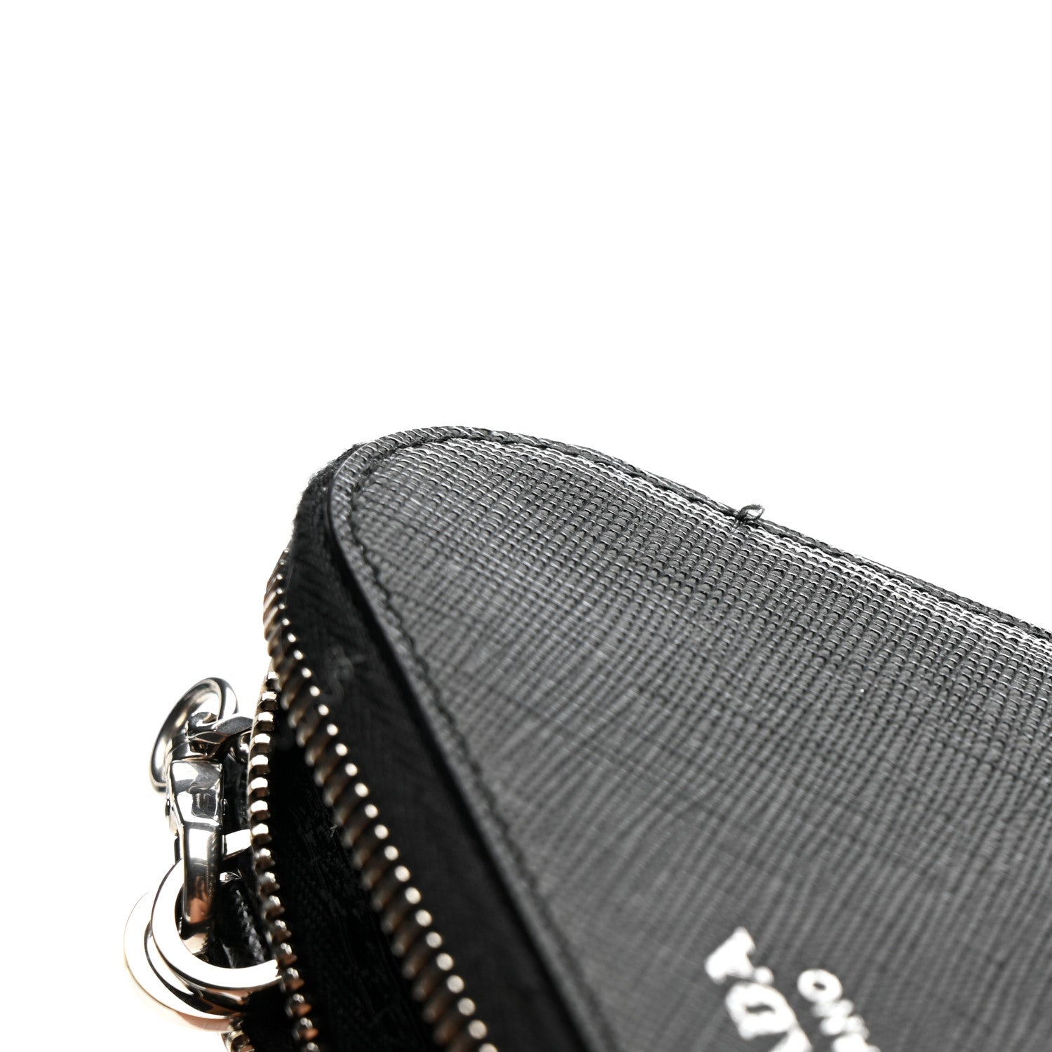 Prada Saffiano Mini Triangle Crossbody Pouch Black 12 of 16