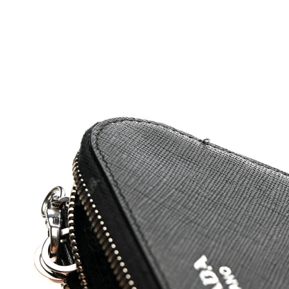 Prada Saffiano Mini Triangle Crossbody Pouch Black 12 of 16
