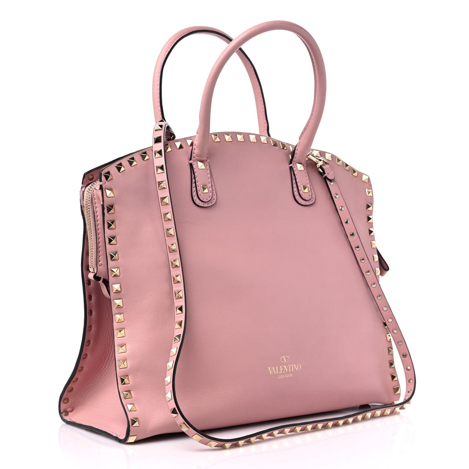 Valentino Garavani Vitello Rockstud Dome Shopper Pop Gardenia 3 of 9