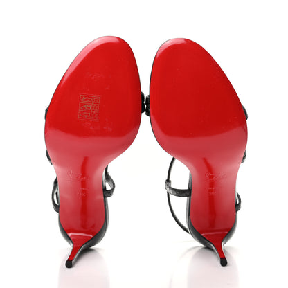 Christian Louboutin Calfskin Alligator Embossed Selima 85 Sandals 39.5 Black 5 of 8
