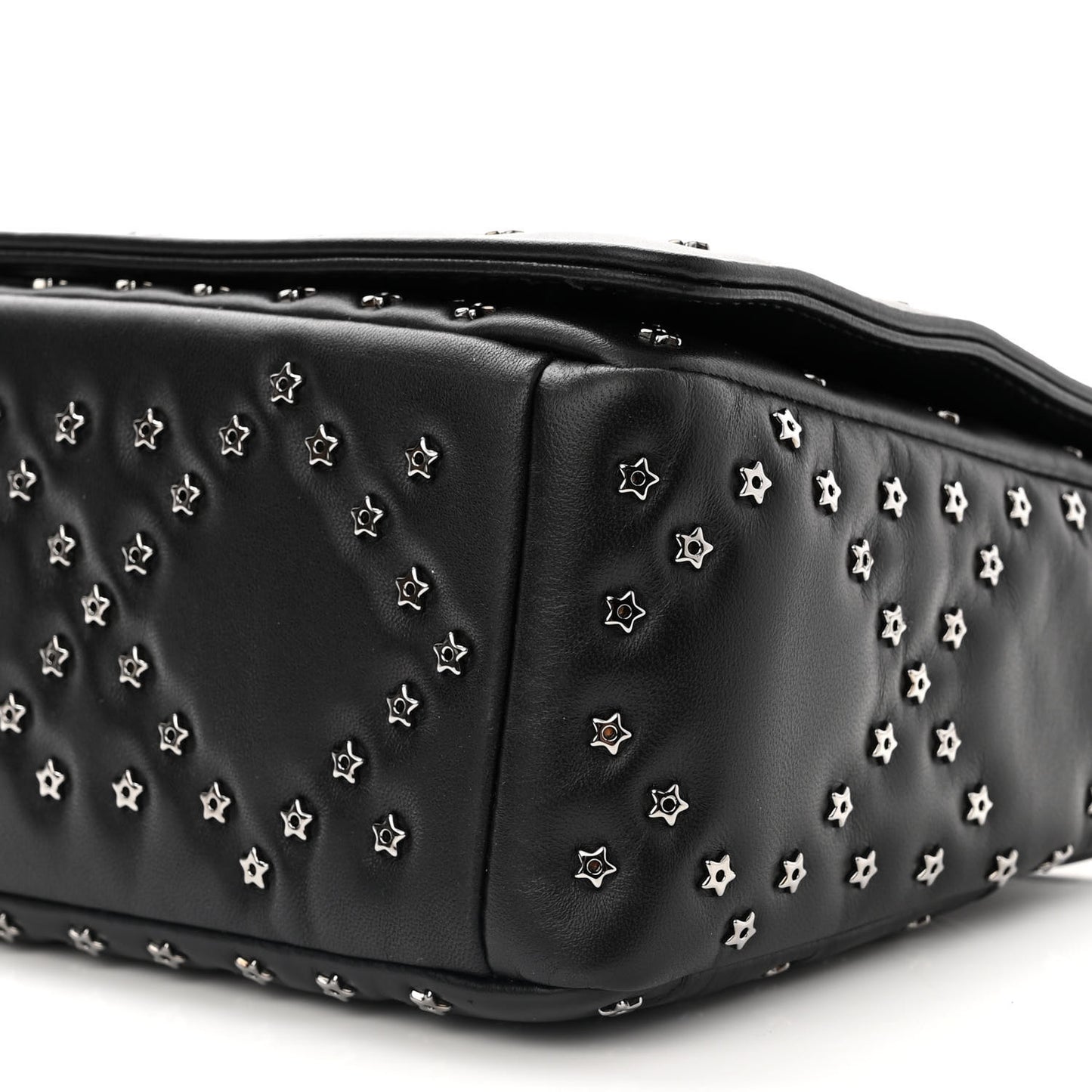 Calfskin Lucky Star Macrocannage Medium Caro Bag Black