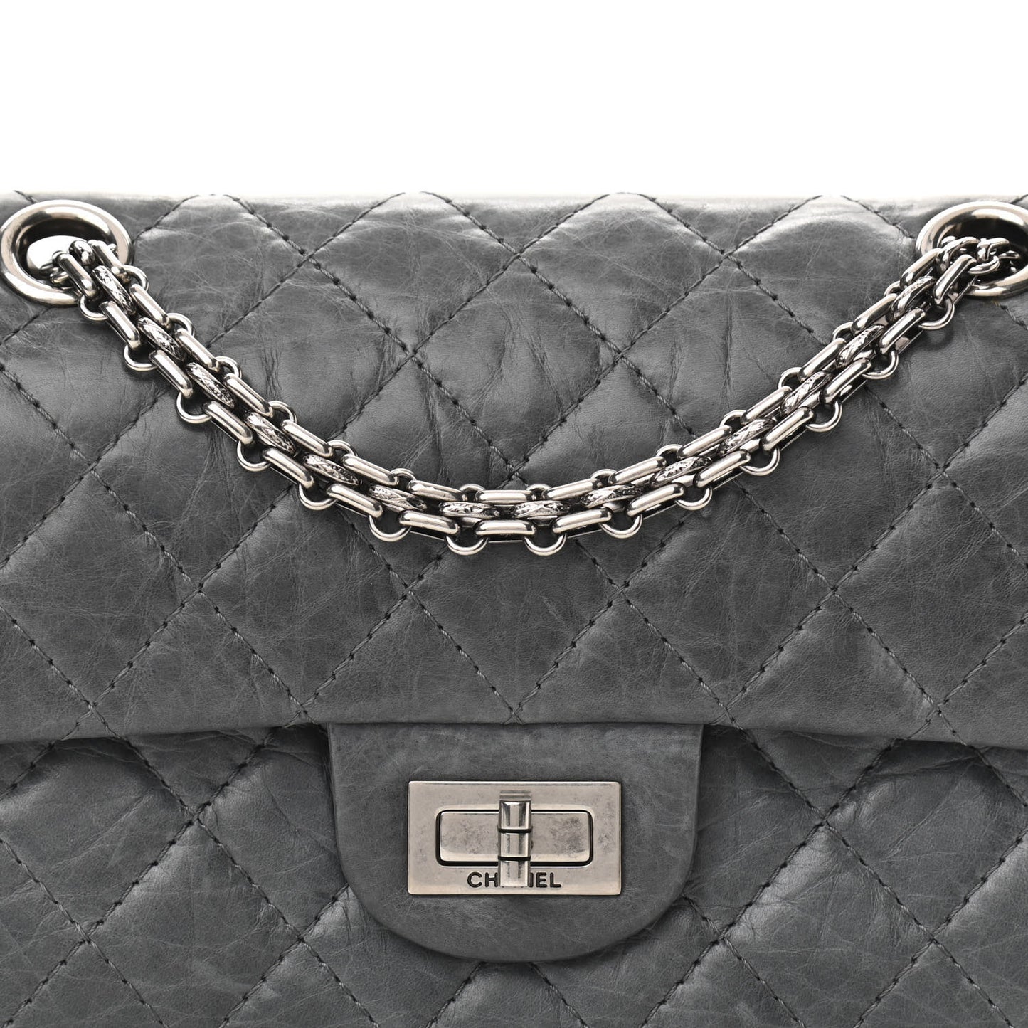 Aged Calfskin 50th Anniversary 2.55 Reissue 224 Flap Grey