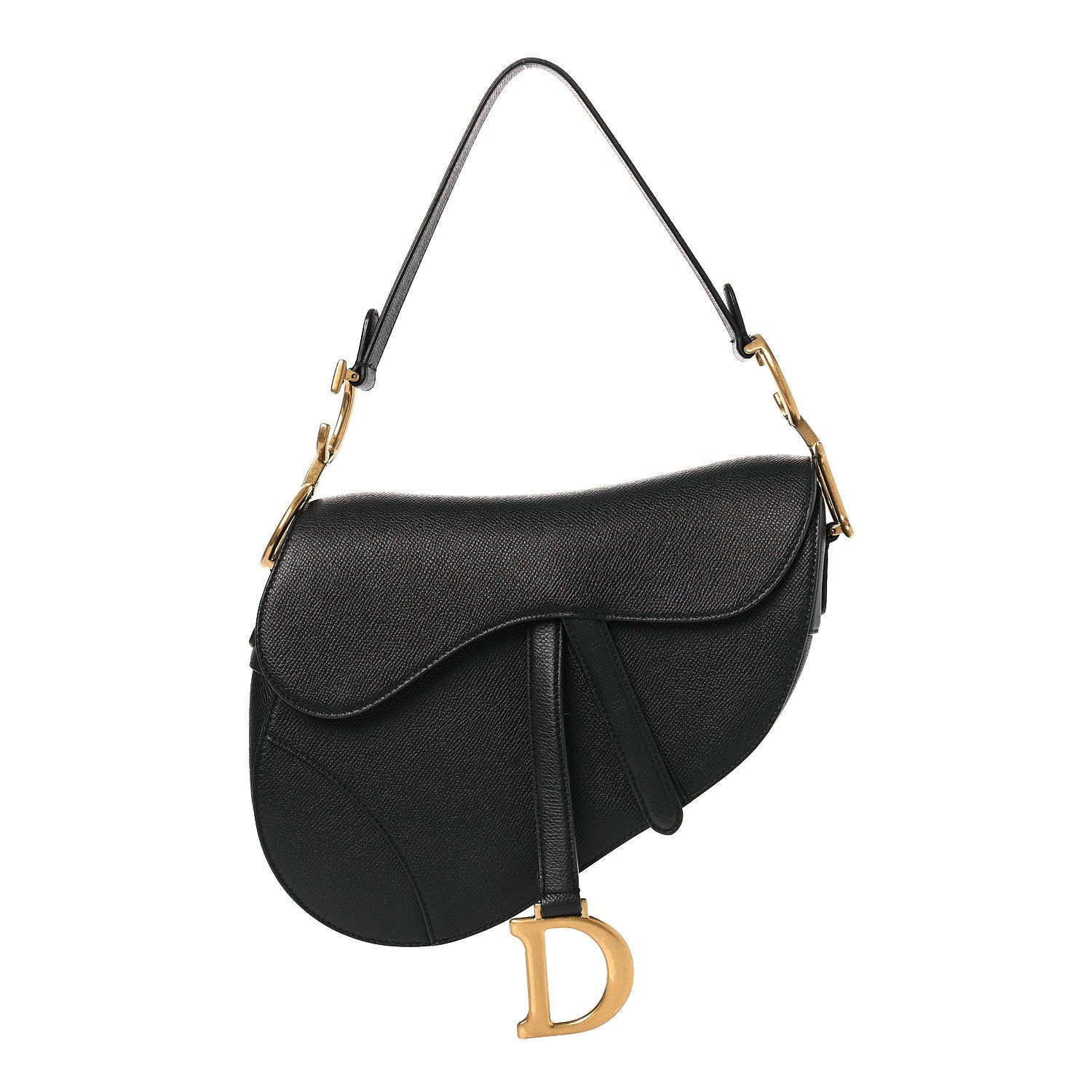 Christian Dior Grained Calfskin Saddle Bag Black 1 of 12