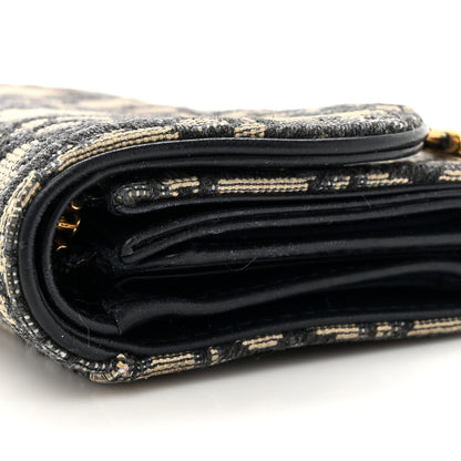 Christian Dior Oblique Saddle Lotus Wallet Blue 10 of 10
