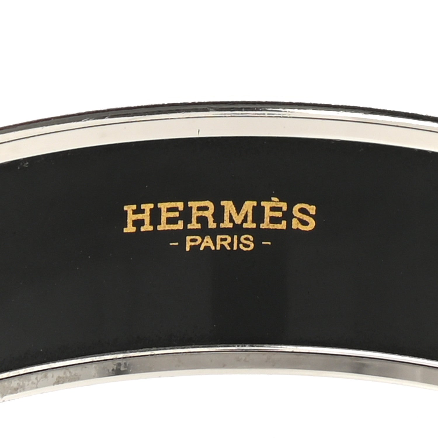Hermes Enamel Printed Wide Les Leopards Positif Negatif Bracelet 65 Black 4 of 6
