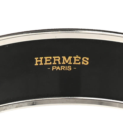 Hermes Enamel Printed Wide Les Leopards Positif Negatif Bracelet 65 Black 4 of 6