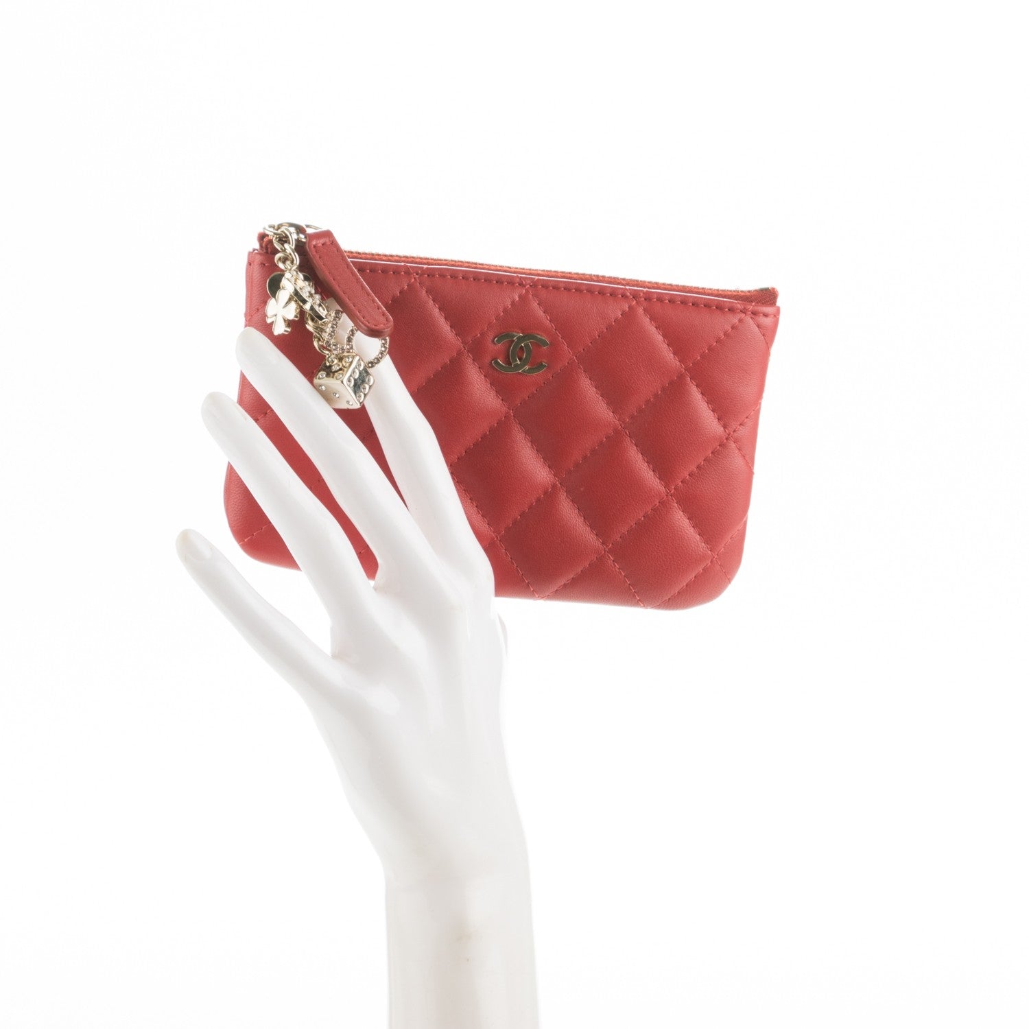 Chanel Lambskin Quilted Casino Coin Purse Red 2 of 7
