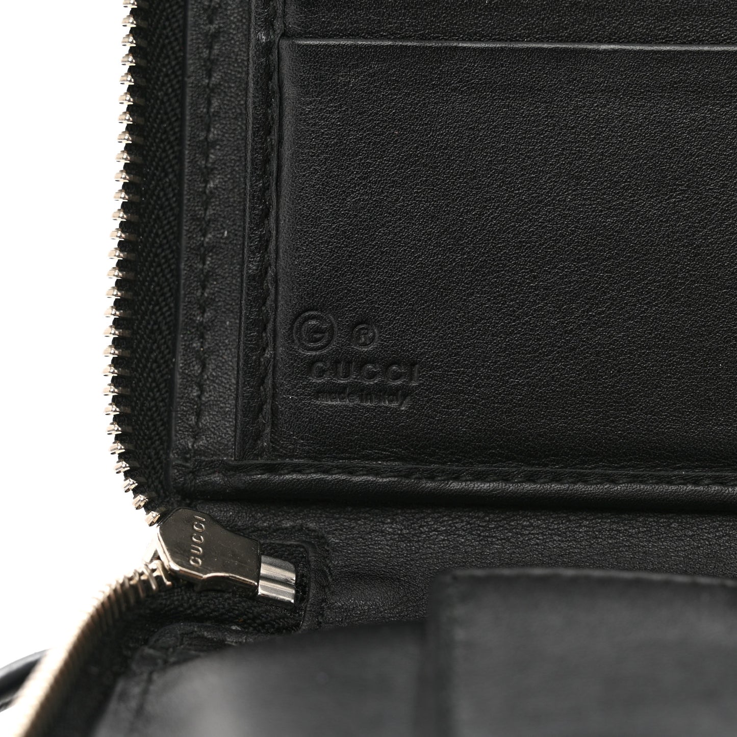 Microguccissima Large Zip Around Organizer Wallet Black
