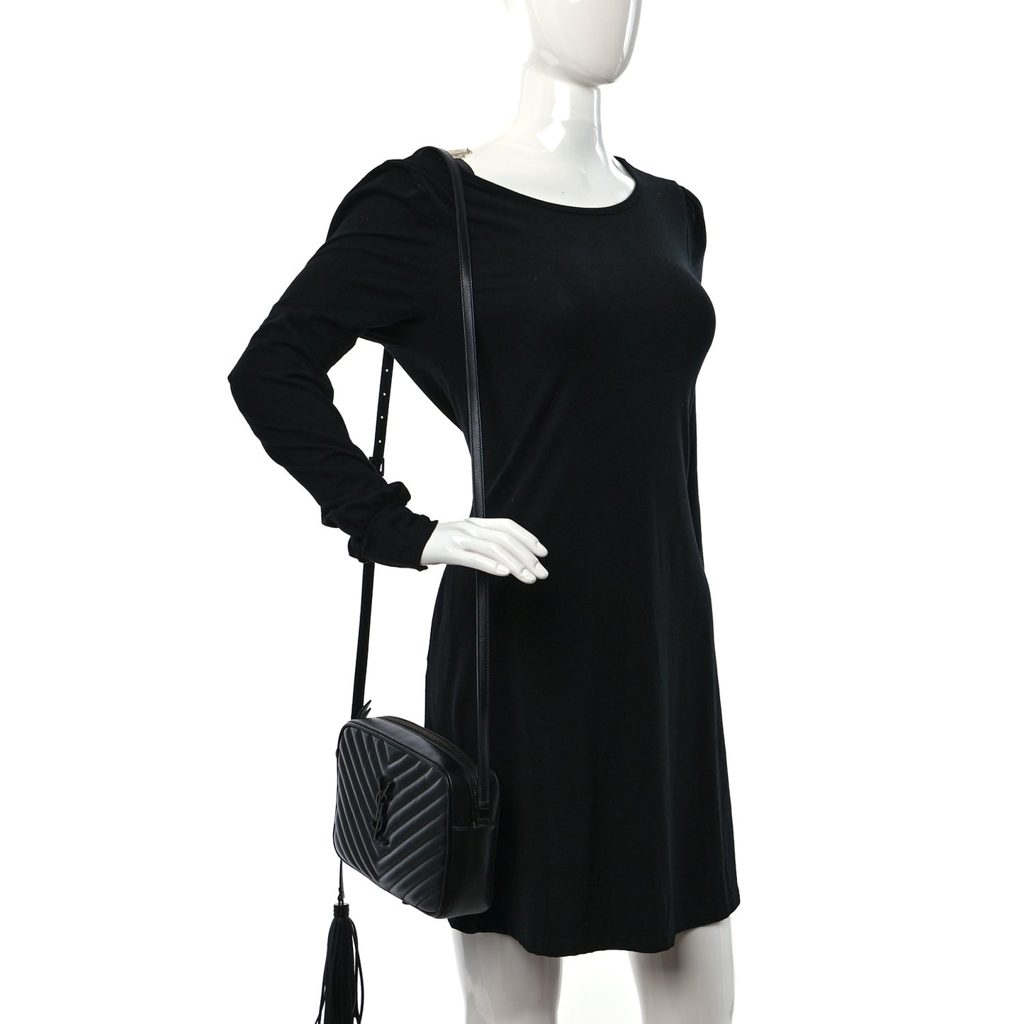 Calfskin Matelasse Monogram Monochrome Lou Camera Bag Black