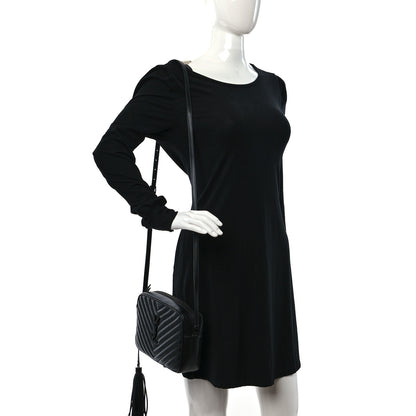Saint Laurent Calfskin Matelasse Monogram Monochrome Lou Camera Bag Black 2 of 8