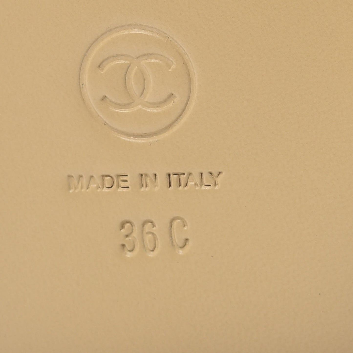 Lambskin Pearl Chain Flat Sandals 36 Beige