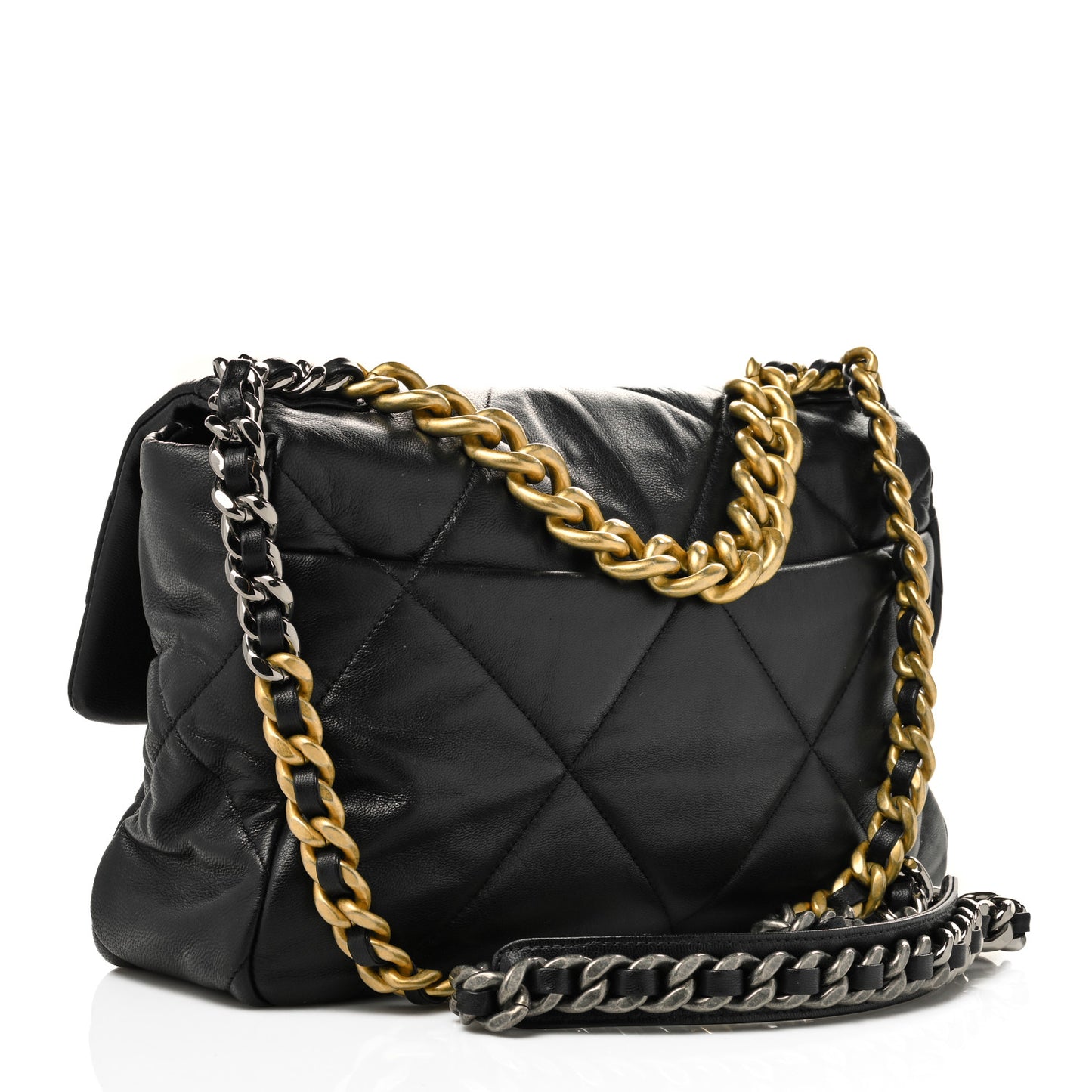 Lambskin Quilted Large Chanel 19 Flap Black