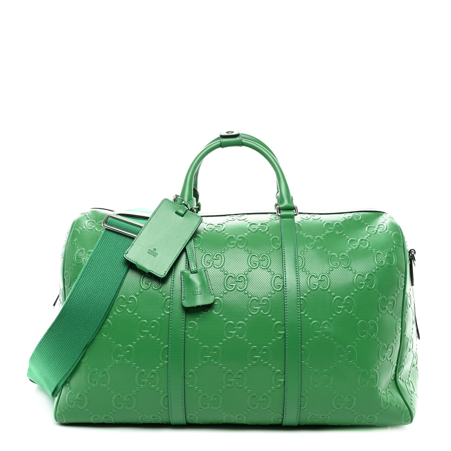 Gucci Calfskin GG Tennis Embossed Duffle Bag New Shamarock 1 of 9